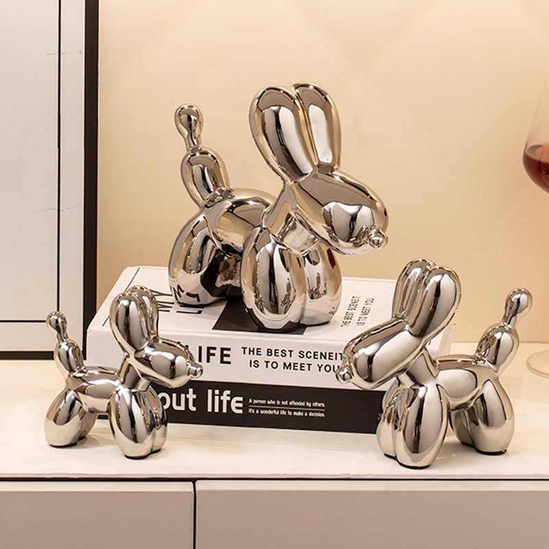 Quiet Luxury Lifestyle - Sculture in ceramica Palloncino in argento