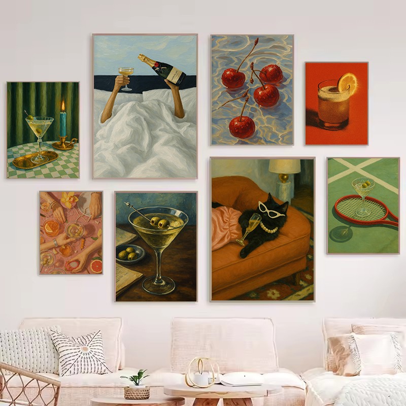 Luxury Lifestyle Picture - Quadro Senza Cornice Vintage Gatto Nero