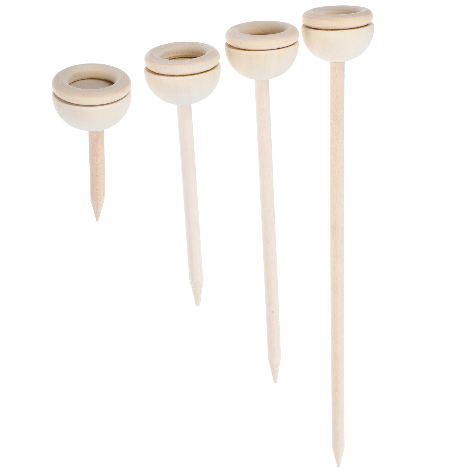 Crystal Ball Decor - 4 Pezzi Supporto Sferico in Legno
